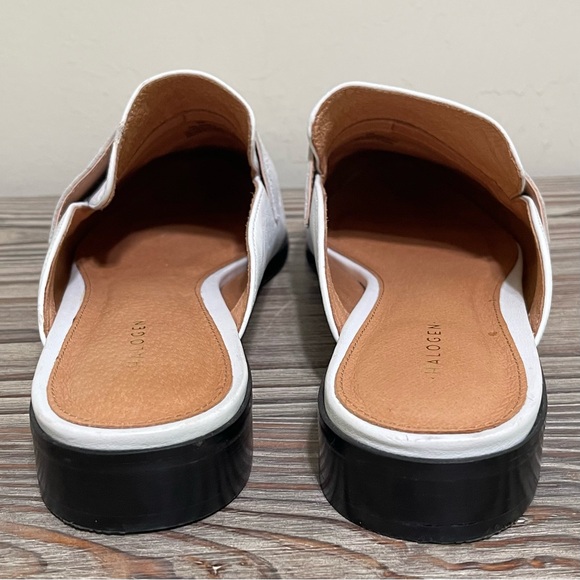 Halogen White Leather Mules Flats Slide On Low Block Heel Casual Preppy Size 9 - Picture 7 of 16